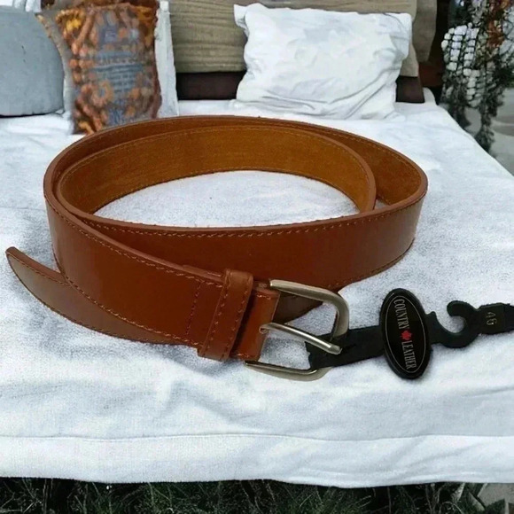 NWT MENS SPLIT LEATHER ITALIAN BELT 46 - Picture 1 of 4